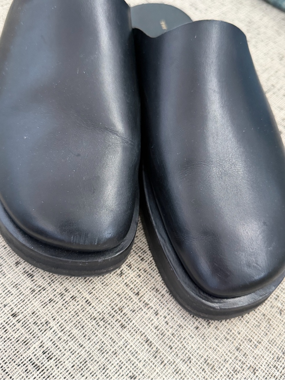 The Row Sabot Black Leather Mule, 38 - Picture 2 of 3